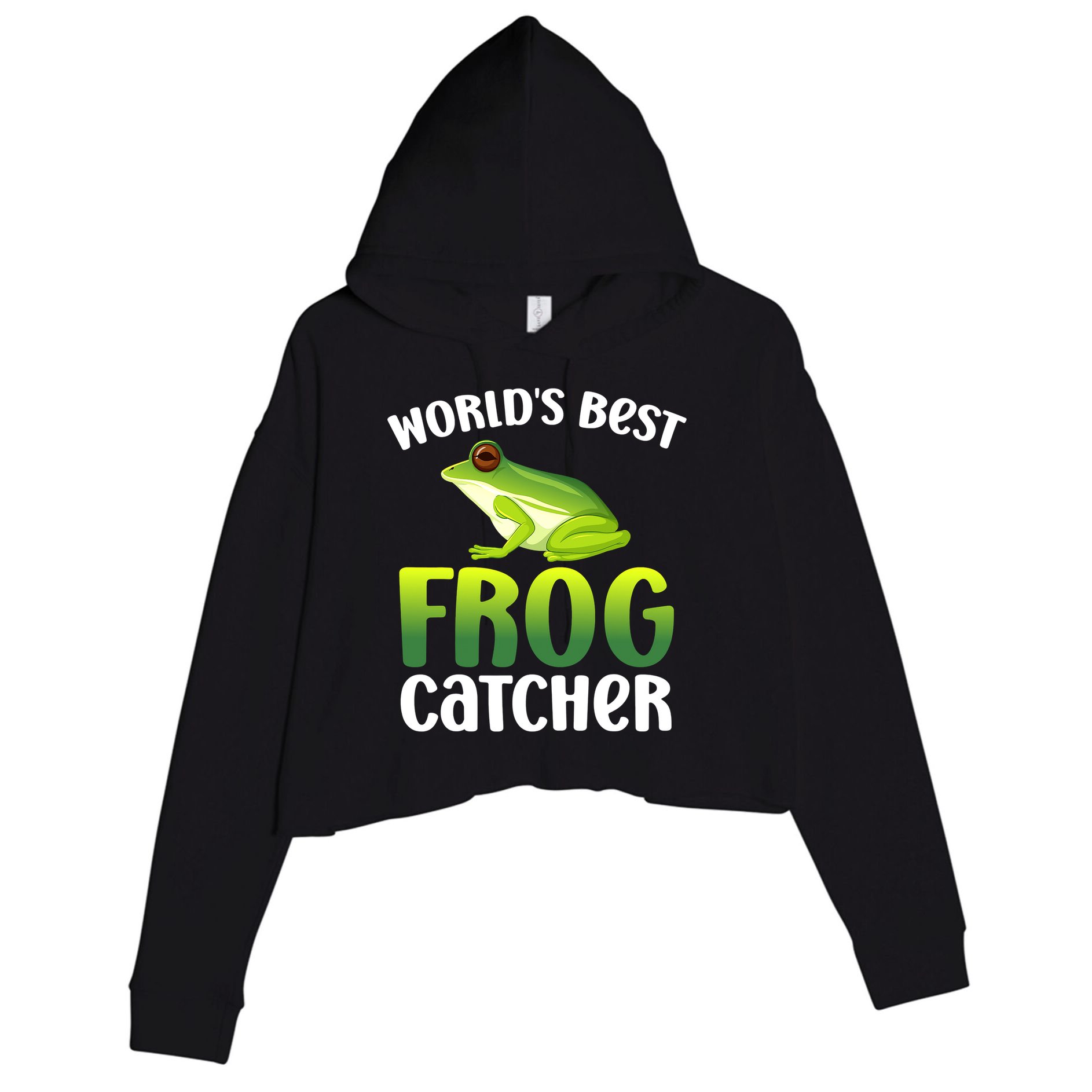 World's Best Frog Catcher Boys Girls Frog Hunter Crop Fleece Hoodie