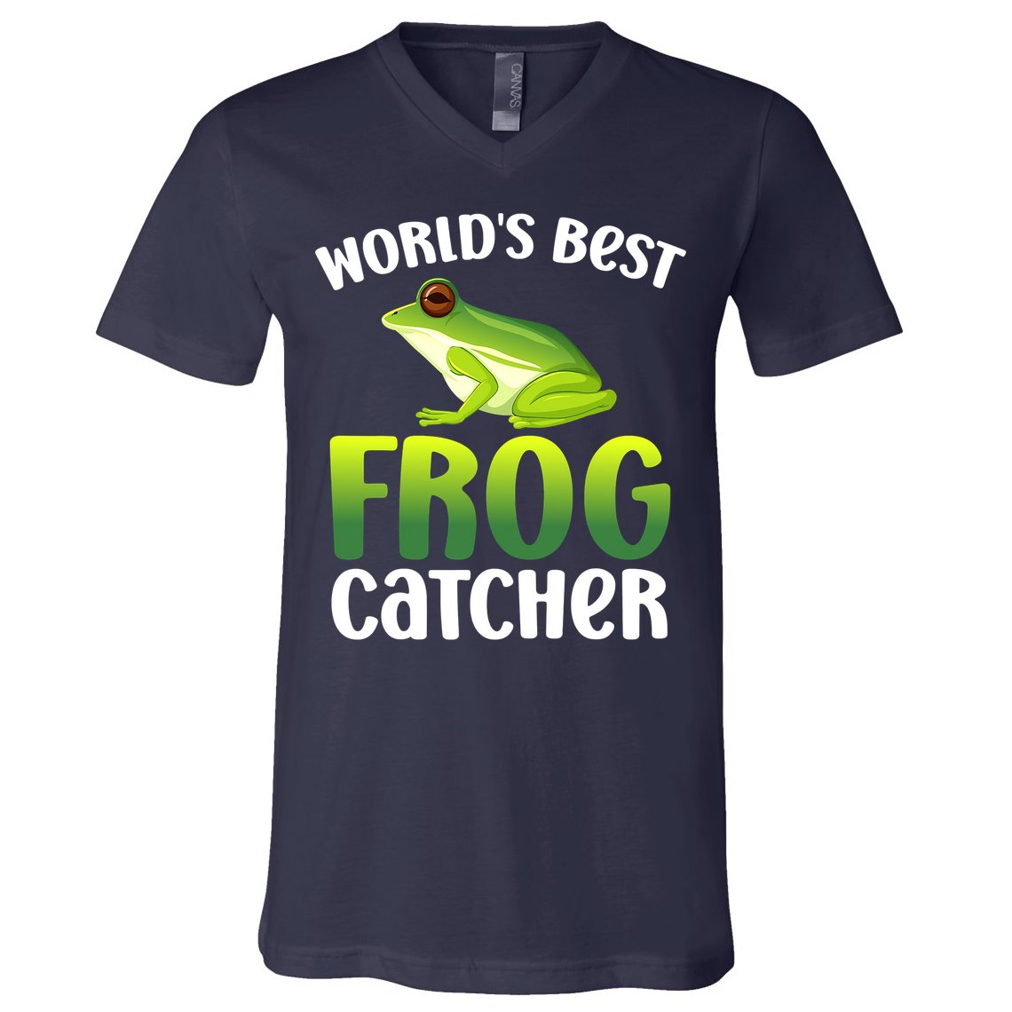 World's Best Frog Catcher Boys Girls Frog Hunter V-Neck T-Shirt