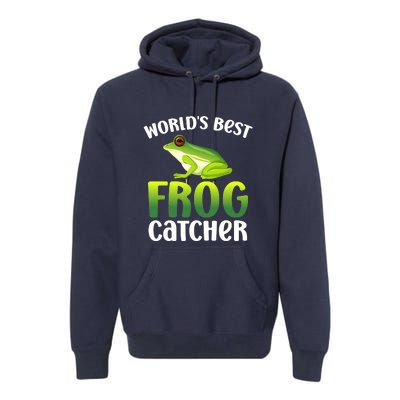 World's Best Frog Catcher Boys Girls Frog Hunter Premium Hoodie