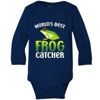 World's Best Frog Catcher Boys Girls Frog Hunter Baby Long Sleeve Bodysuit