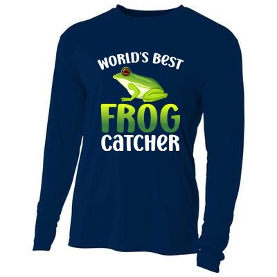 World's Best Frog Catcher Boys Girls Frog Hunter Cooling Performance Long Sleeve Crew