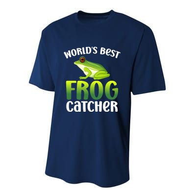 World's Best Frog Catcher Boys Girls Frog Hunter Performance Sprint T-Shirt