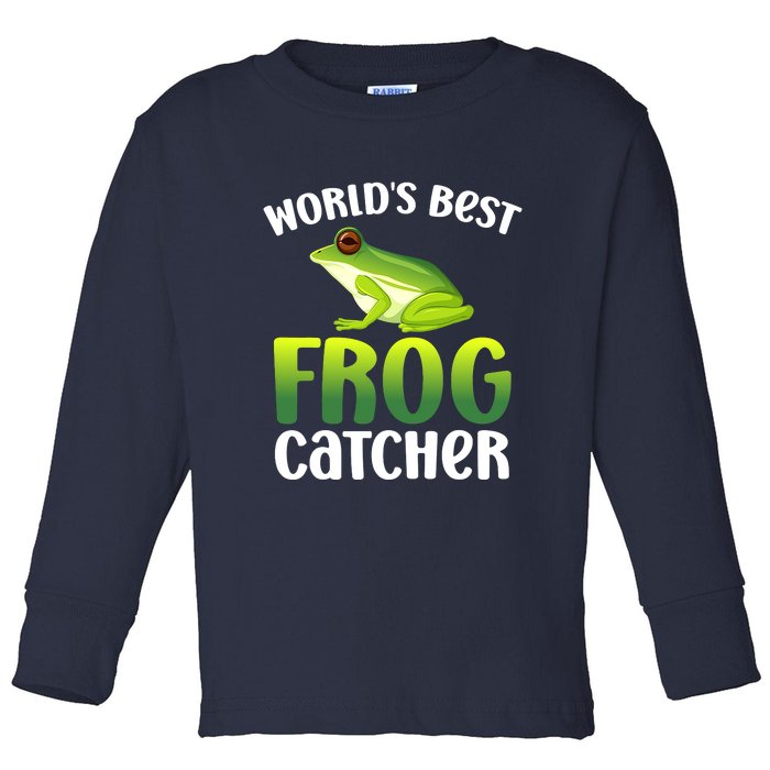 World's Best Frog Catcher Boys Girls Frog Hunter Toddler Long Sleeve Shirt