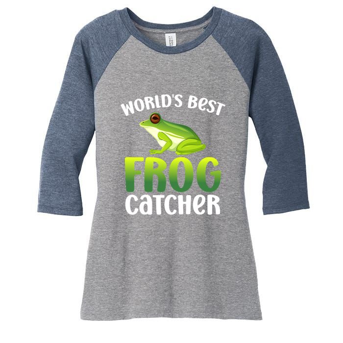 World's Best Frog Catcher Boys Girls Frog Hunter Women's Tri-Blend 3/4-Sleeve Raglan Shirt