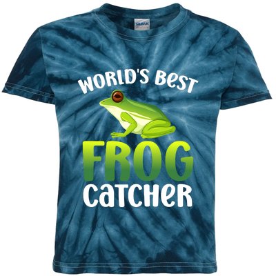 World's Best Frog Catcher Boys Girls Frog Hunter Kids Tie-Dye T-Shirt