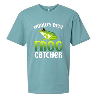 World's Best Frog Catcher Boys Girls Frog Hunter Sueded Cloud Jersey T-Shirt