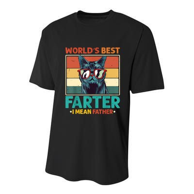 Worlds Best Farter I Mean Father Best Cat Dad Ever Youth Performance Sprint T-Shirt