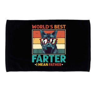 Worlds Best Farter I Mean Father Best Cat Dad Ever Microfiber Hand Towel