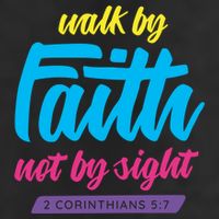 Walk By Faith Not By Sight Bible Verse Christian Saying Funny Gift 7 Panel Mesh Trucker Snapback Hat