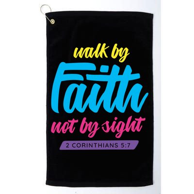 Walk By Faith Not By Sight Bible Verse Christian Saying Funny Gift Golf Towel