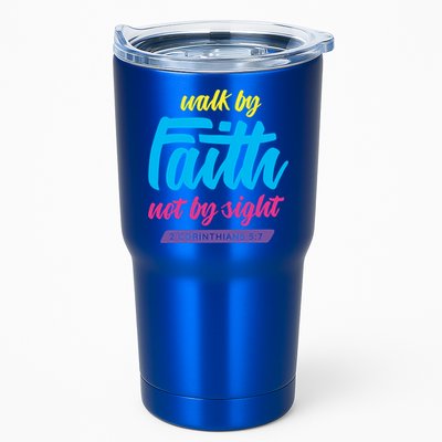 Walk By Faith Not By Sight Bible Verse Christian Saying Funny Gift Tumbler