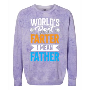 World's Best Farter I Mean Father Dad Father's Day Daddy Colorblast Crewneck Sweatshirt