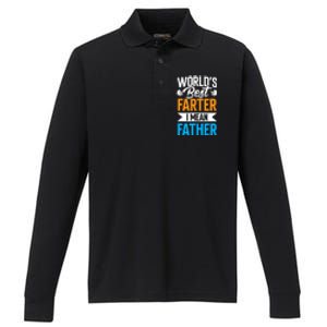 World's Best Farter I Mean Father Dad Father's Day Daddy Performance Long Sleeve Polo