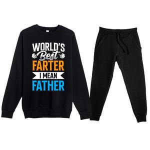 World's Best Farter I Mean Father Dad Father's Day Daddy Premium Crewneck Sweatsuit Set