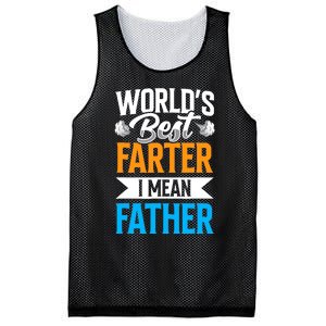 World's Best Farter I Mean Father Dad Father's Day Daddy Mesh Reversible Basketball Jersey Tank