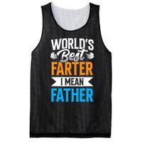 World's Best Farter I Mean Father Dad Father's Day Daddy Mesh Reversible Basketball Jersey Tank