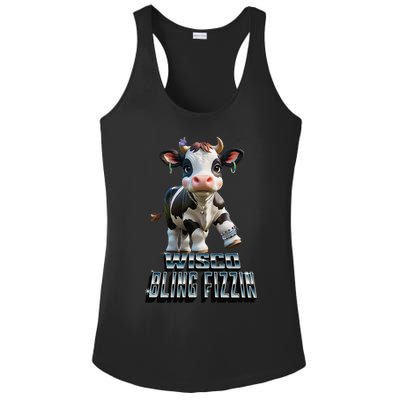 Wisco Bling Fizzin Cow Ladies PosiCharge Competitor Racerback Tank