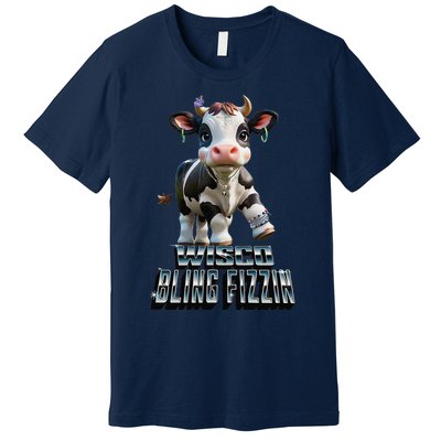 Wisco Bling Fizzin Cow Premium T-Shirt