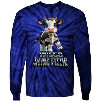 Wisco Bling Fizzin Cow Tie-Dye Long Sleeve Shirt