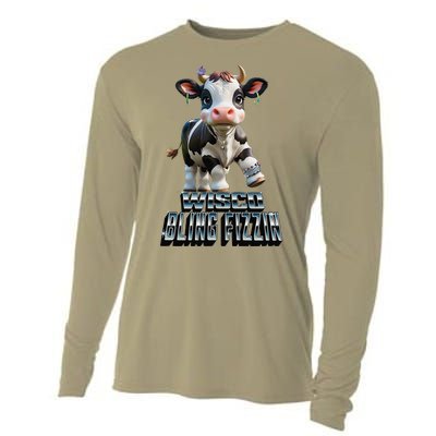 Wisco Bling Fizzin Cow Cooling Performance Long Sleeve Crew