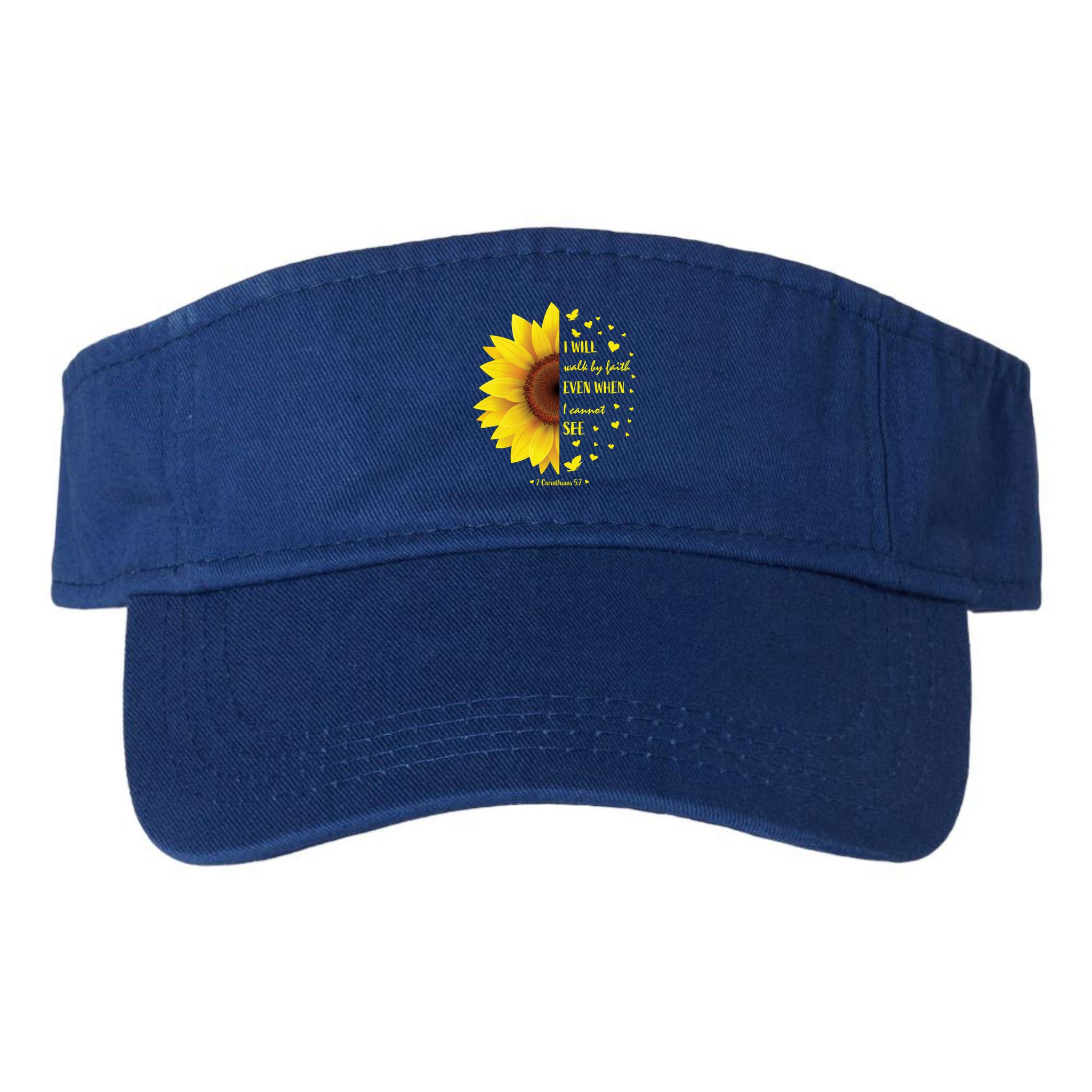 Walk By Faith Not By Sight Christian Religious Sunflower Gift Visor