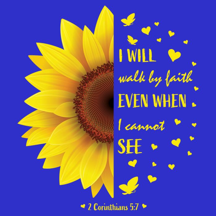 Walk By Faith Not By Sight Christian Religious Sunflower Gift Visor