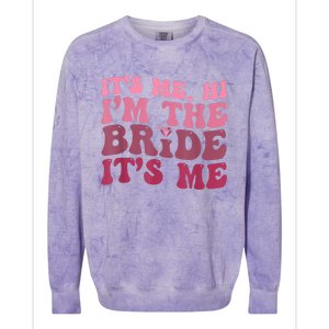 Women Bride Funny Its Me Hi I'm The Bride Its Me Colorblast Crewneck Sweatshirt