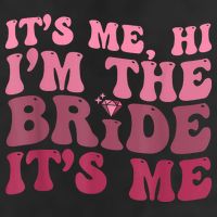 Women Bride Funny Its Me Hi I'm The Bride Its Me 7 Panel Mesh Trucker Snapback Hat