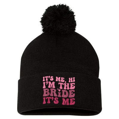 Women Bride Funny Its Me Hi I'm The Bride Its Me Pom Pom 12in Knit Beanie