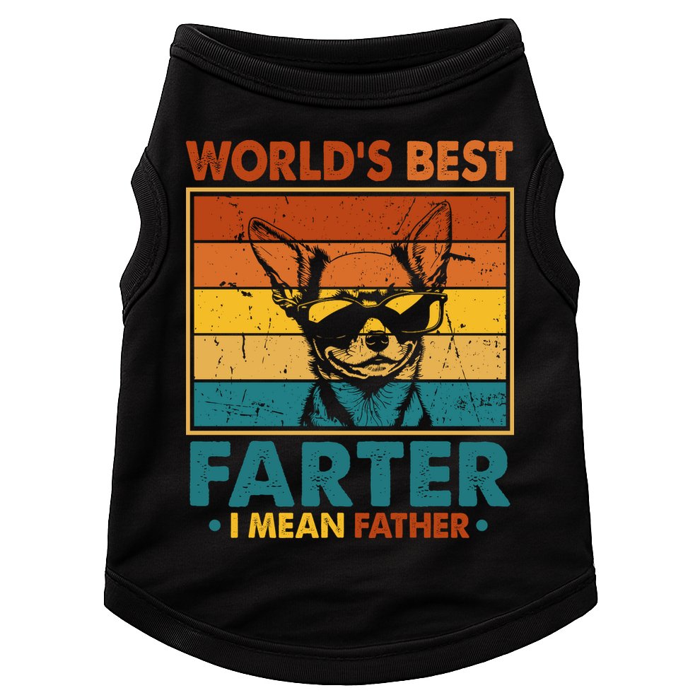 World's Best Farter I Mean Father Fathers Day Funny Dad Dog Doggie Tank