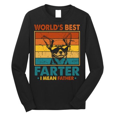 World's Best Farter I Mean Father Fathers Day Funny Dad Dog Long Sleeve Shirt