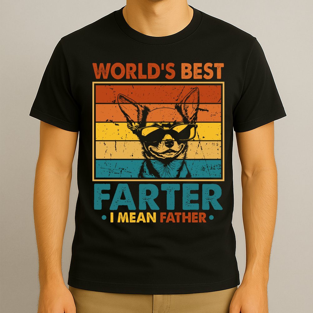 World's Best Farter I Mean Father Fathers Day Funny Dad Dog T-Shirt