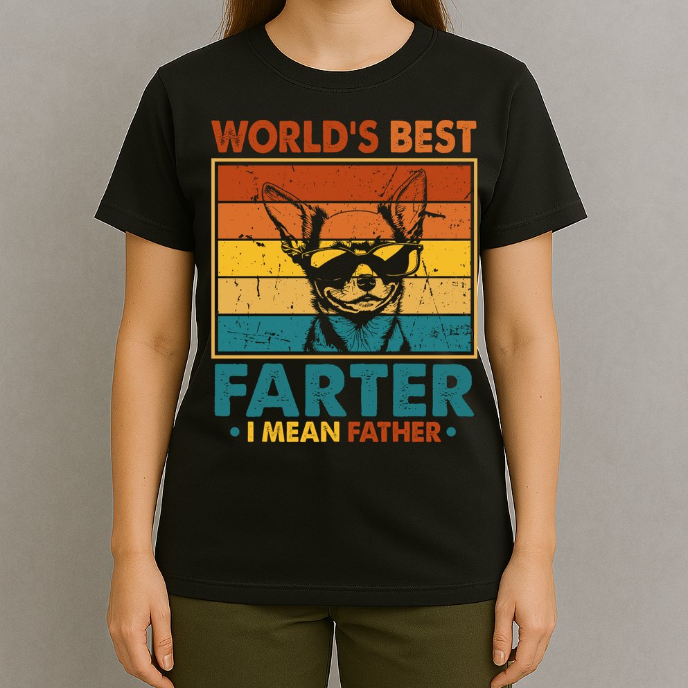 World's Best Farter I Mean Father Fathers Day Funny Dad Dog T-Shirt