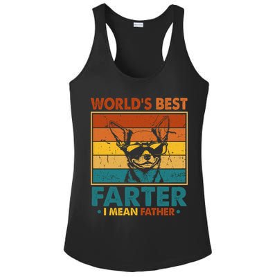 World's Best Farter I Mean Father Fathers Day Funny Dad Dog Ladies PosiCharge Competitor Racerback Tank