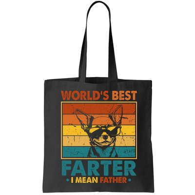 World's Best Farter I Mean Father Fathers Day Funny Dad Dog Bag