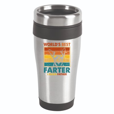 World's Best Farter I Mean Father Fathers Day Funny Dad Dog 16oz Travel Tumbler