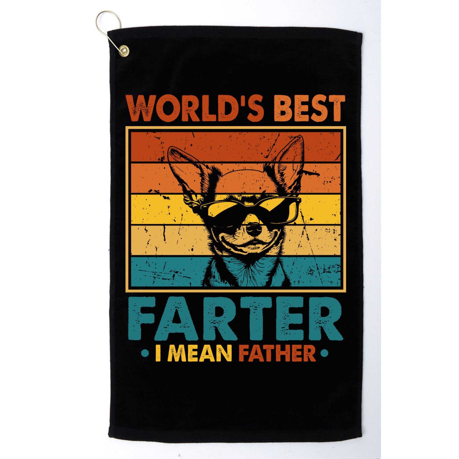 World's Best Farter I Mean Father Fathers Day Funny Dad Dog Golf Towel
