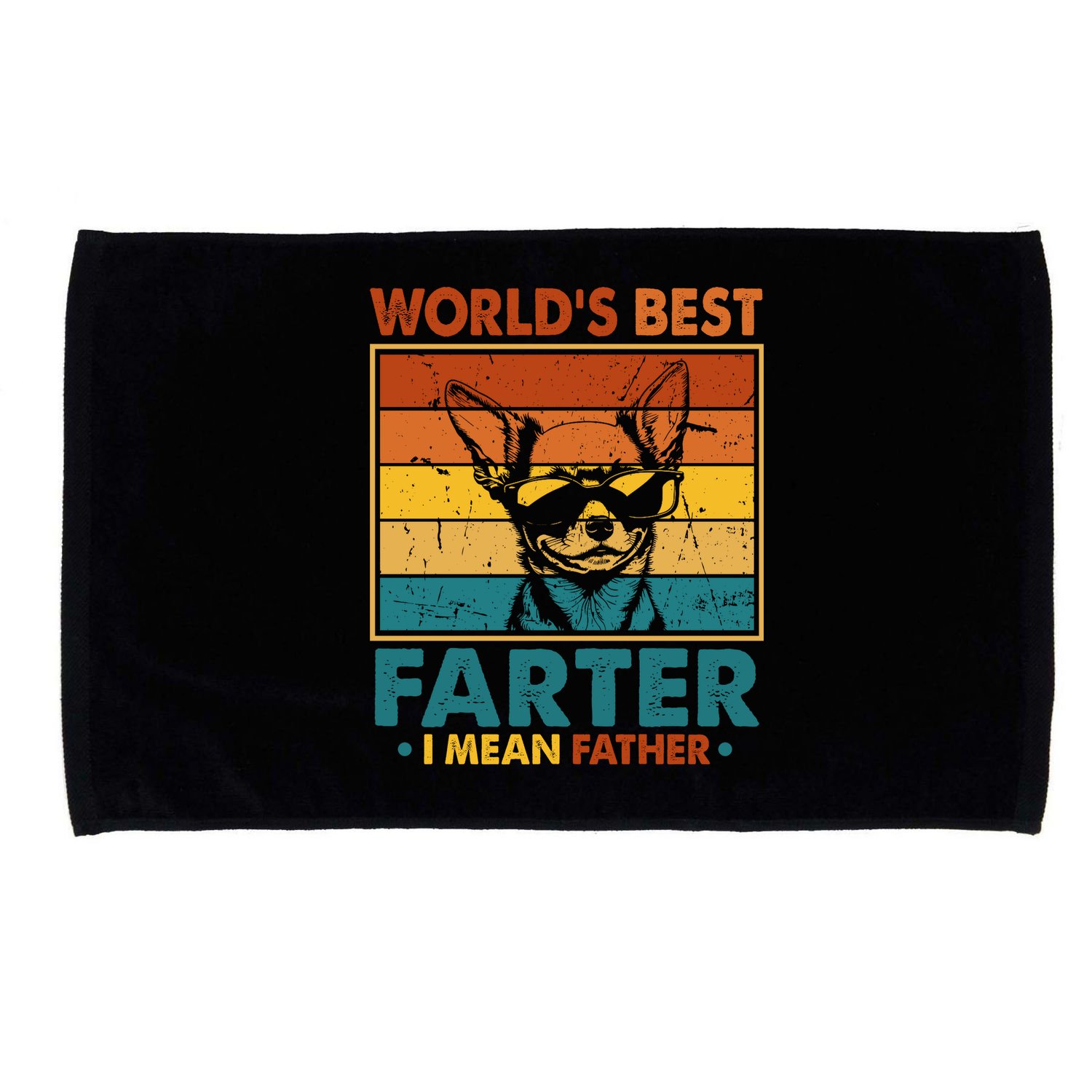 World's Best Farter I Mean Father Fathers Day Funny Dad Dog Microfiber Hand Towel
