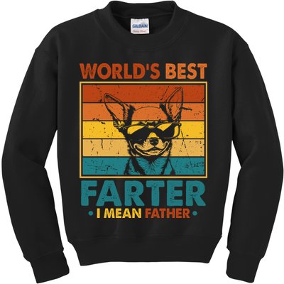 World's Best Farter I Mean Father Fathers Day Funny Dad Dog Kids Sweatshirt