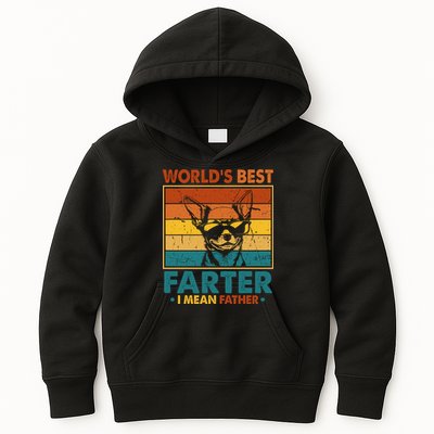 World's Best Farter I Mean Father Fathers Day Funny Dad Dog Kids Hoodie
