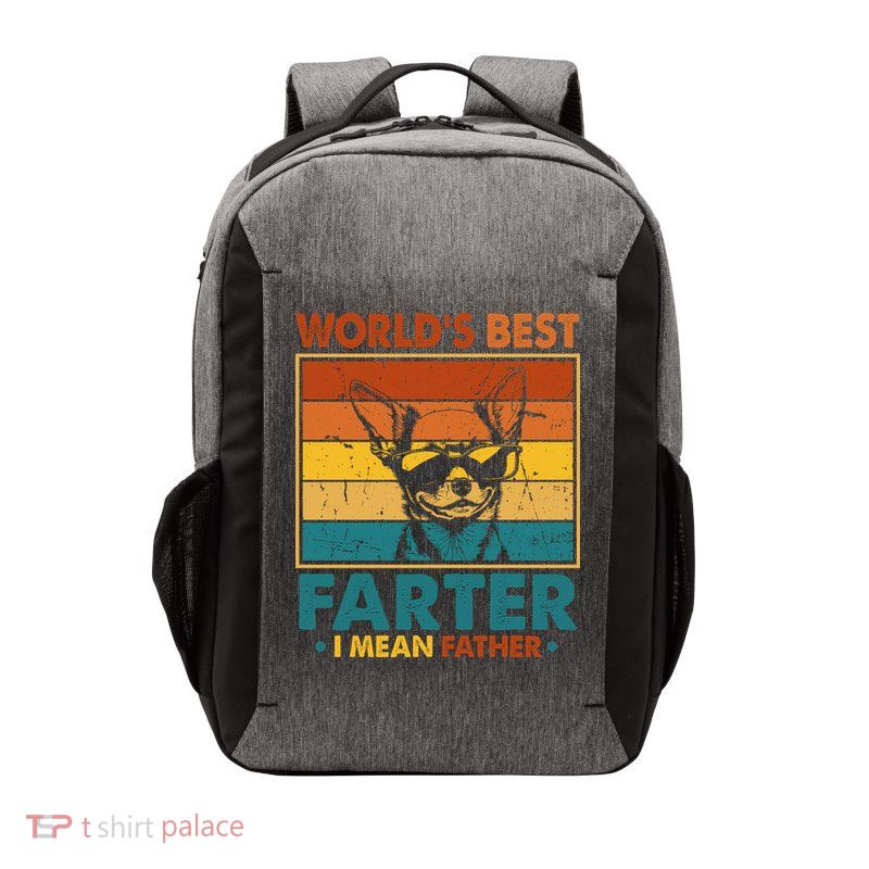 World's Best Farter I Mean Father Fathers Day Funny Dad Dog Vector Backpack