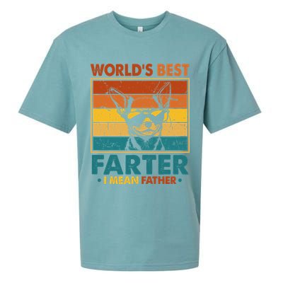 World's Best Farter I Mean Father Fathers Day Funny Dad Dog Sueded Cloud Jersey T-Shirt