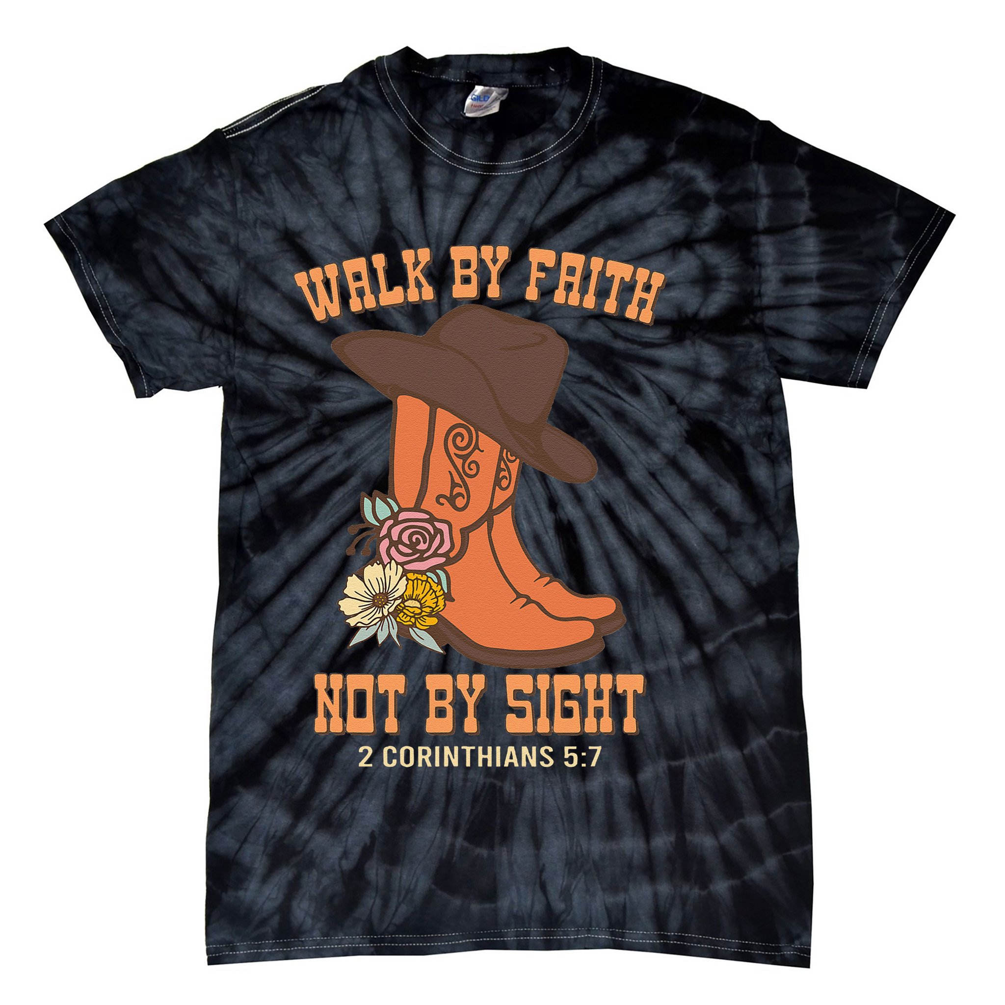 Walk By Faith Not By Sight God Faith Jesus 5 Tie-Dye T-Shirt