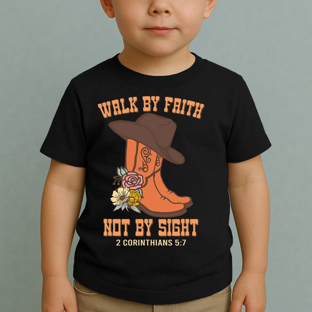Walk By Faith Not By Sight God Faith Jesus 5 Toddler T-Shirt