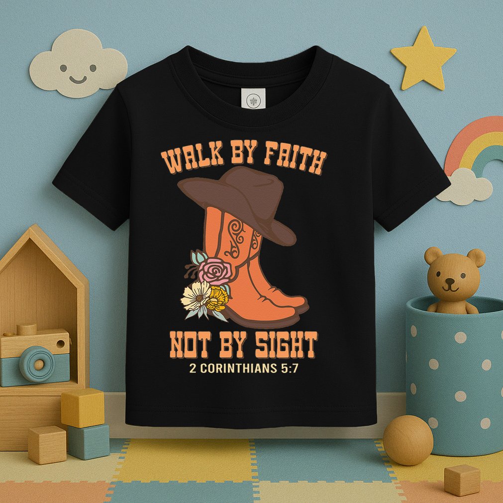 Walk By Faith Not By Sight God Faith Jesus 5 Toddler T-Shirt