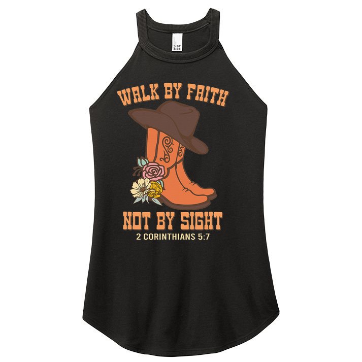 Walk By Faith Not By Sight God Faith Jesus 5 Women's Perfect Tri Rocker Tank