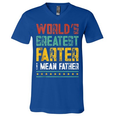 Worlds Best Farter I Mean Father Best Dad Ever Cool V-Neck T-Shirt