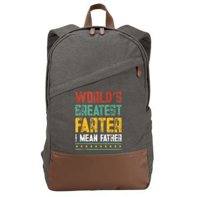 Worlds Best Farter I Mean Father Best Dad Ever Cool Cotton Canvas Backpack