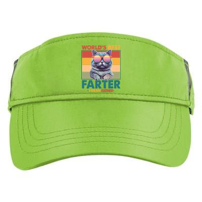 Worlds Best Farter I Mean Father Funny Retro Cat Adult Drive Performance Visor