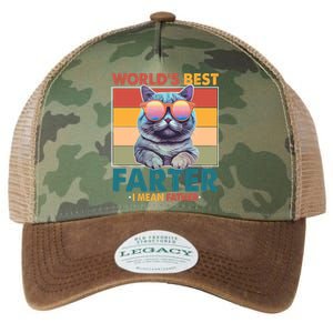 Worlds Best Farter I Mean Father Funny Retro Cat Legacy Tie Dye Trucker Hat